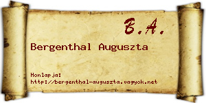Bergenthal Auguszta névjegykártya